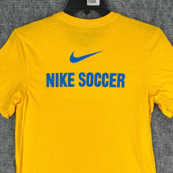 NIKE Shirt‎ Mens Small Soccer Ralph Lundy Basic Casual Short-sleeve Tee Yellow - Picture 3 of 9